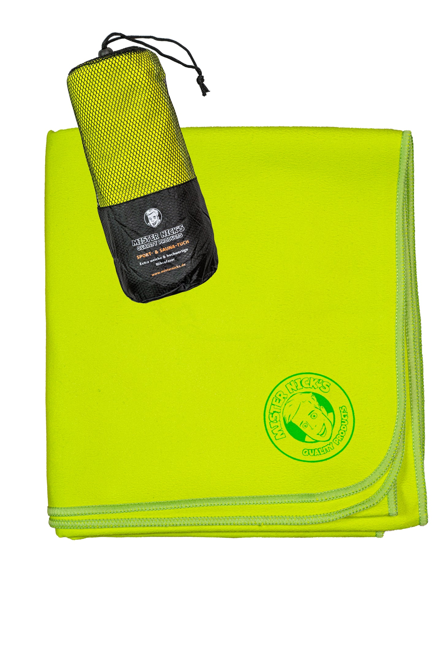 Mister Nick's Sport Handtuch - kompakt, leicht, 190 x 80cm, mit Tasche