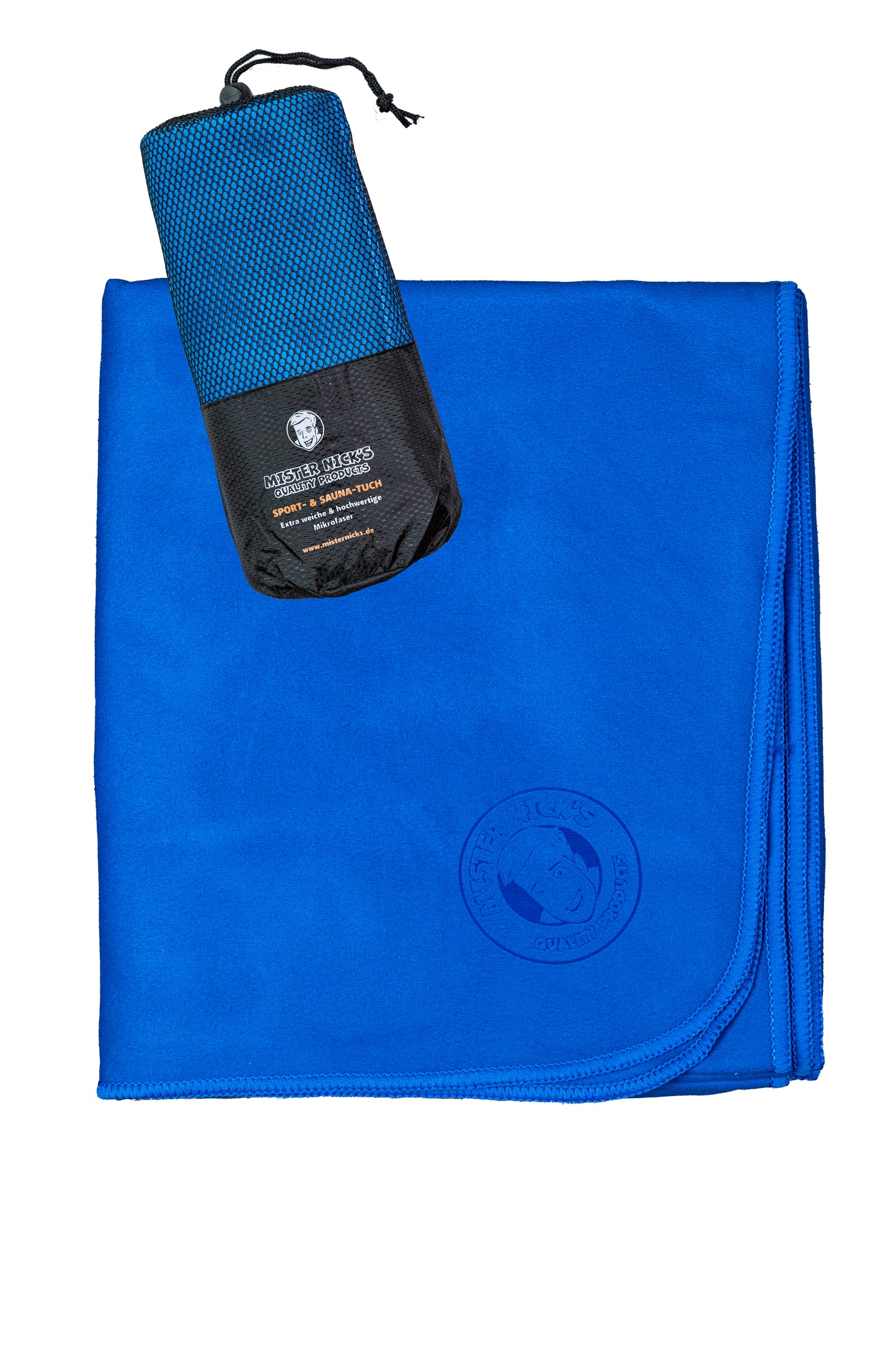 Mister Nick's Sport Handtuch - kompakt, leicht, 190 x 80cm, mit Tasche