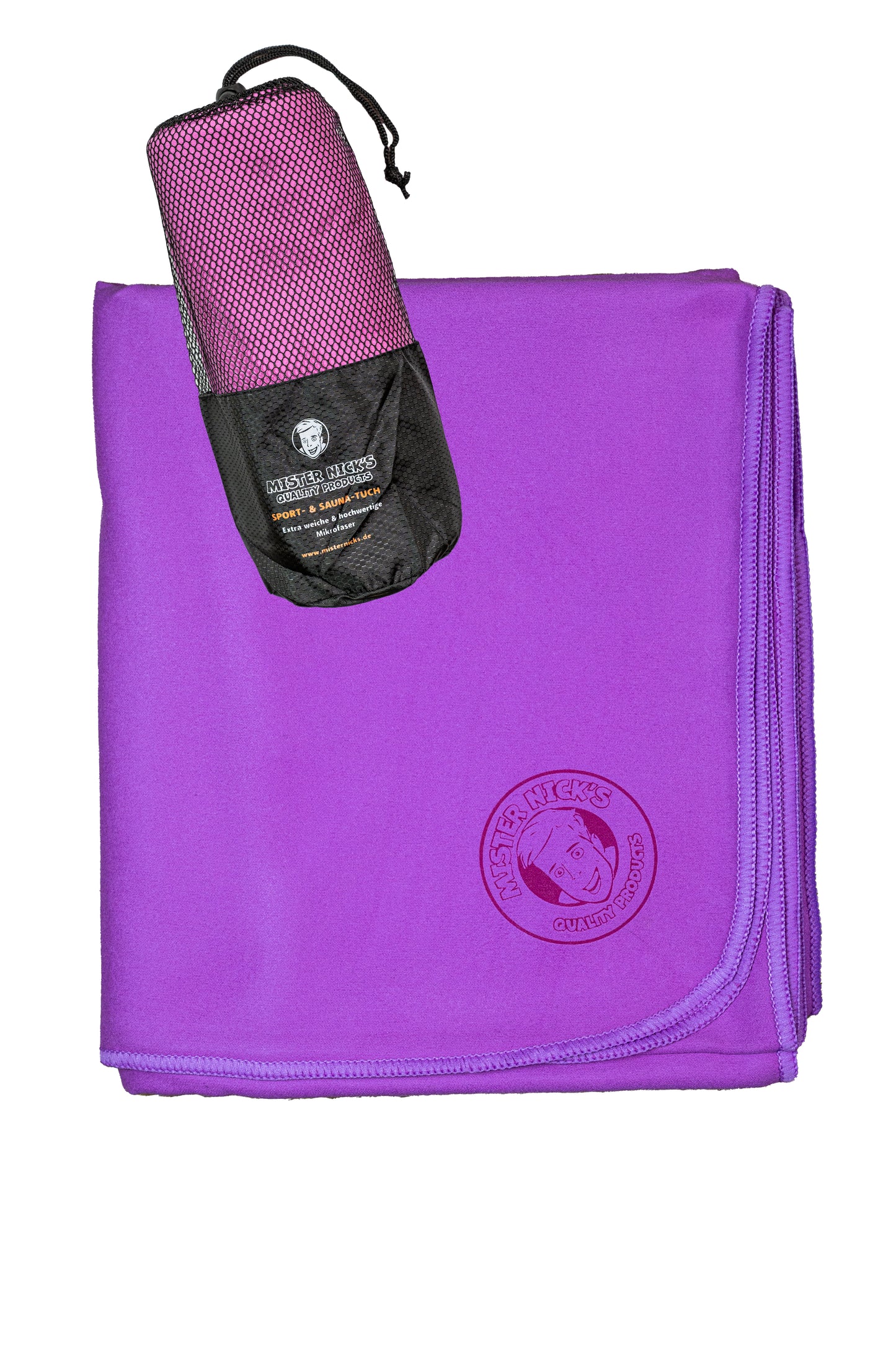 Mister Nick's Sport Handtuch - kompakt, leicht, 190 x 80cm, mit Tasche